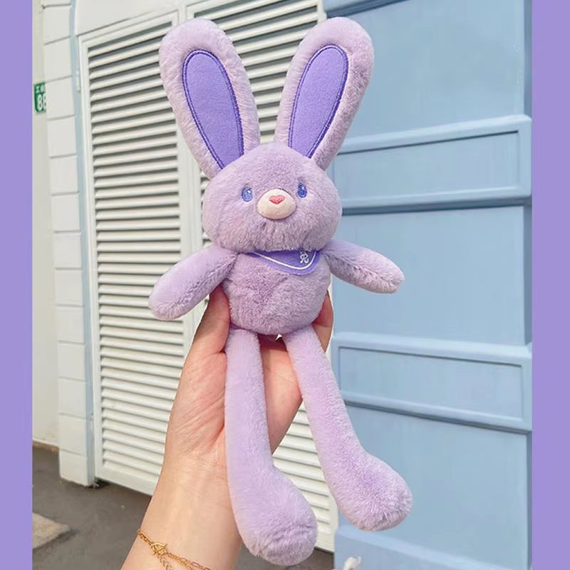 Pull the Rabbit Basket Stuffers Rabbit Keychain Pull up Rabbit Plush Toys Soft Plushie Toys Stress Relief Rabbit Toy Birthday