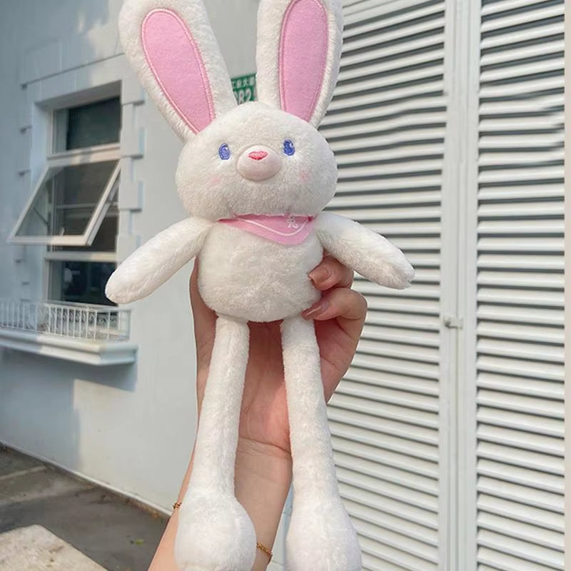 Pull the Rabbit Basket Stuffers Rabbit Keychain Pull up Rabbit Plush Toys Soft Plushie Toys Stress Relief Rabbit Toy Birthday