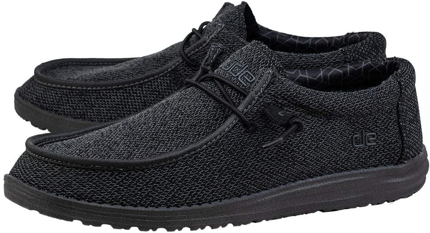 Men's Wally Sox Micro Total Black Size 10 | Lace-Up Loafers | Comfortable Lightweight Footwear